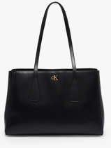 Sac Port� �paule Hardware Monogram Polyester Calvin klein jeans Noir hardware monogram 4F3442G