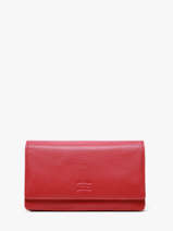 Leather Caviar Wallet Crinkles Red caviar 14001