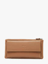 Wallet Leather Crinkles Brown caviar 14104