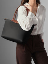 Longchamp Le pliage original Hobo bag Black-vue-porte