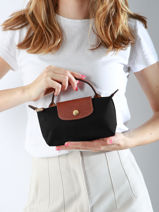 Longchamp Le pliage original Clutches Black-vue-porte