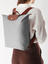 Longchamp Le pliage original Backpack Gray-vue-porte
