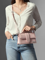 Preloved Leather Grand Bambino Crossbody Bag Jacquemus Pink second life 1565547-vue-porte