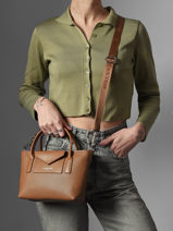 Shoulder Bag Maya Double Kba Lancaster Brown maya double kba 101-vue-porte