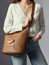 Crossbody Bag Maya Double Kba Lancaster Brown maya double kba 107-vue-porte