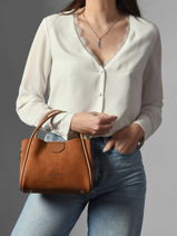 Sac Port� Main Suede Ida Cuir Lancaster Marron suede ida 100-vue-porte