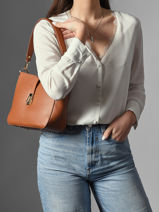 Shoulder Bag Milano Horizon Sophie Leather Lancaster Brown milano horizon sophie 81-vue-porte