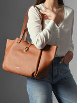 Shoulder Bag Milano Horizon Sophie Leather Lancaster Brown milano horizon sophie 83-vue-porte