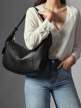Large Leather Victoire Hobo Bag Lancel Violet victoire A13994-vue-porte