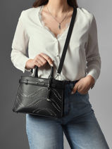 Small Leather Faubourg Studs Bag Lancel Black faubourg A14025-vue-porte