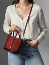 Crossbody Bag Baby Cabas Sequins Vanessa bruno Red cabas 1V40410-vue-porte
