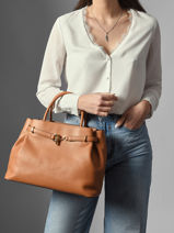 Large Leather Blake Satchel Lauren ralph lauren Brown blake 31P03417-vue-porte