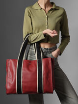 A4 Size Shoulder Bag New Grain Miniprix Red wt new grained F6946-vue-porte