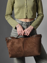 Sac Port� Main Wt Velvet Miniprix Marron wt velvet KJ62084-vue-porte