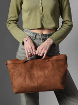 Satchel Wt Velvet Miniprix Brown wt velvet KJ62084-vue-porte