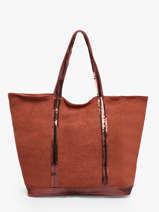 Zipped Linen Tote Bag Le Cabas Sequins Vanessa bruno Orange cabas lin 31V40409