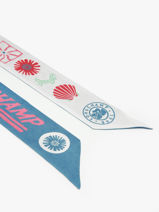 Longchamp Soie gots Etole Bleu-vue-porte