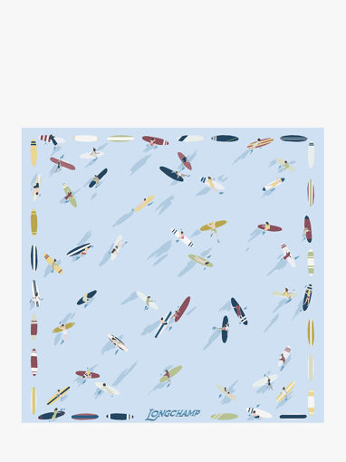Longchamp Soie gots Scarf Blue