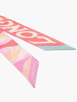 Longchamp Soie gots Scarf Pink-vue-porte