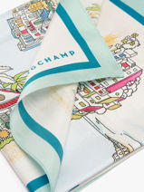 Longchamp Soie gots Scarf Blue-vue-porte