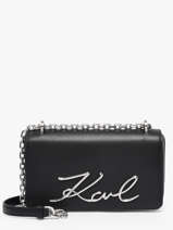 Shoulder Bag K Signature Leather Karl lagerfeld Black k signature B1W30046