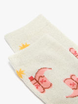 Socks Pieces Beige socks women 17162495-vue-porte