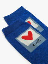 Socks Pieces Blue socks women 17162495-vue-porte