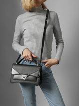 Leather Madame George Caviar Crossbody Bag Paul marius Black caviar MGEORCAV-vue-porte