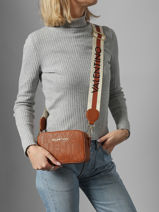 Shoulder Bag Pansy Valentino Brown pansy VBS8PG15-vue-porte