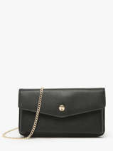 Leather Luna Clutch With Strap Hexagona Black luna 688422