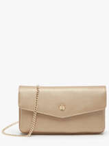 Leather Luna Clutch With Strap Hexagona Gold luna 688422