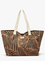 Sac Port� �paule Tigre Coton Hindbag Marron tigre TI