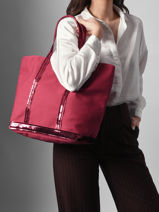Le Cabas L Paillettes Vanessa bruno Rose cabas 1V40315-vue-porte
