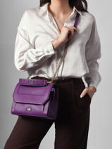 Sac � Main M Ninon Cuir Lancel Violet ninon A09222-vue-porte