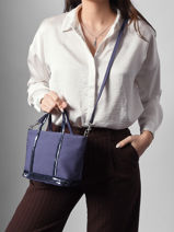 Sac Bandouli�re Baby Cabas Paillettes Vanessa bruno Violet cabas 1V40410-vue-porte