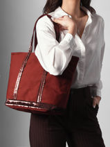 Satchel Cabas Cotton Vanessa bruno Red cabas 1V40378-vue-porte