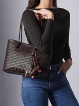 Sac Port� �paule Tresse Miniprix Marron tresse 88271-vue-porte