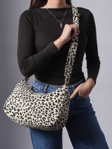 Sac Port� �paule Leopard Polyester Hindbag Beige leopard LE-vue-porte