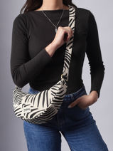Sac Bandouli�re Tigre Coton Hindbag Beige tigre TI-vue-porte
