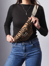 Sac Banane Hindbag Beige tigre TI-vue-porte