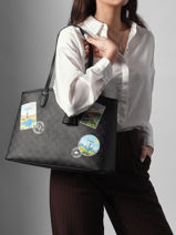 Leather K/ikon Mono Tote Karl lagerfeld Brown k ikon B1W30020-vue-porte