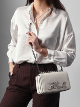 Shoulder Bag K Signature Leather Karl lagerfeld White k signature B1W30046-vue-porte