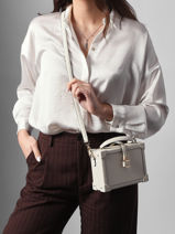 Sac Bandouli�re K Autograph Cuir Karl lagerfeld Blanc k autograph B1W30100-vue-porte