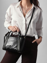 Leather K/ville Studs Satchel Karl lagerfeld Black k ville B1W30262-vue-porte