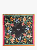 Silk Scarf Tutti Fleuri 90x90cm Lancel Black tutti fleuri A13494