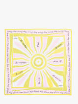 Silk Scarf Sunrise 90x90cm Lancel Green charms A14135