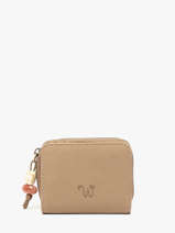 Camomille Pearl Compact Wallet Woomen Beige camomille pearl WCAE95