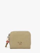 Camomille Pearl Compact Wallet Woomen Green camomille pearl WCAE95