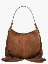 Shoulder Bag Velvet Leather Milano Brown velvet VE25112
