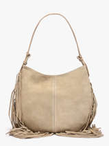 Shoulder Bag Velvet Leather Milano Beige velvet VE25112